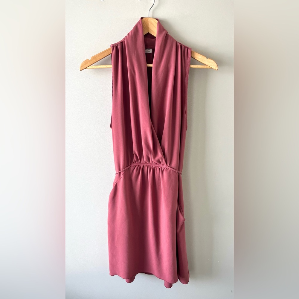 Wilfred Aritzia Mauve Sleeveless Surplice Neckline Dress Size S Spring Wedding